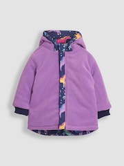 أرجواني فاتح وحيد القرن - JoJo Maman Bébé Fleece Lined Jacket - صورة 4 من 7