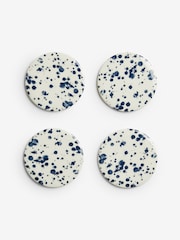 Set of 4 Blue Splatter Ceramic Coasters - Image 3 of 3