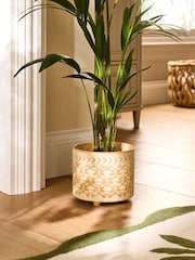 Nina Campbell Ochre Lotus Plant Pot - Image 1 of 5