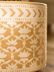 Nina Campbell Ochre Lotus Plant Pot - Image 3 of 5
