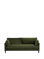 Barker and Stonehouse Olive Green Kaplan Velvet 3 Seater Sofa - Image 2 of 6