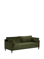 Barker and Stonehouse Olive Green Kaplan Velvet 3 Seater Sofa - Image 3 of 6