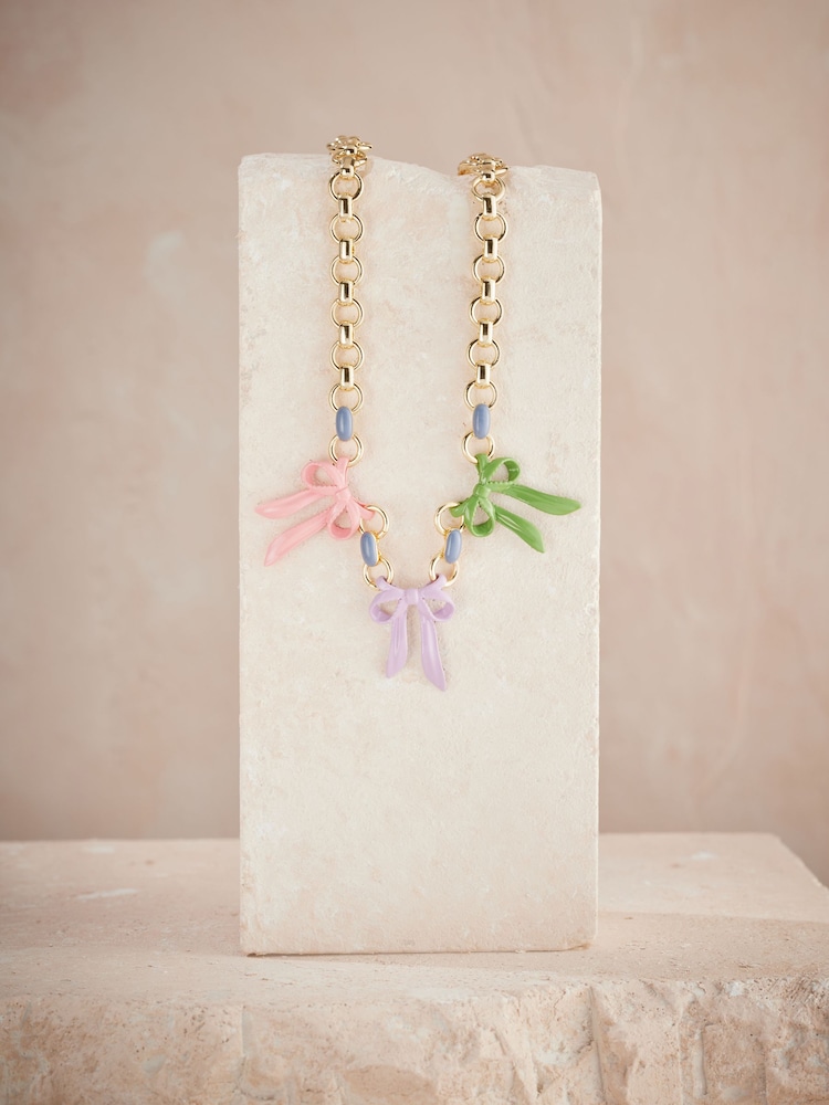 Cath Kidston Gold Tone Bow Necklace - Image 1 of 3