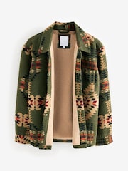 Green Borg Lined Pattern Navajo Style Shacket - Image 6 of 8
