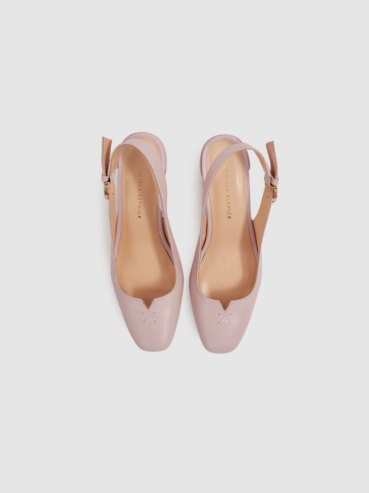 Camilla Elphick Leather Slingback Heels - Image 2 of 4