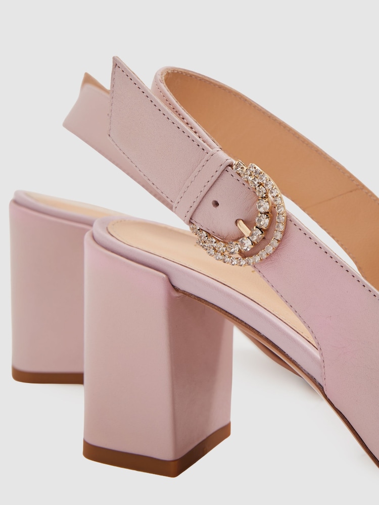 Camilla Elphick Leather Slingback Heels - Image 4 of 4