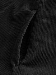 Black Corduroy Pinafore Short Sleeve Mini Dress - Image 8 of 8