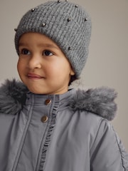 Grey Stud Beanie Hat (3-16yrs) - Image 1 of 3