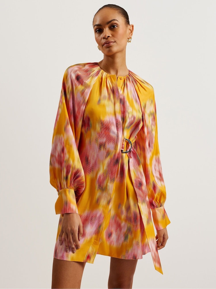 Ted Baker Orange Akemi Mini Wrap Dress - Image 1 of 6