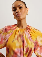Ted Baker Orange Akemi Mini Wrap Dress - Image 4 of 6