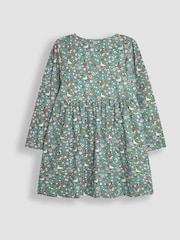 JoJo Maman Bébé Duck Egg Duck & Fox Floral Button Front Dress - Image 2 of 3