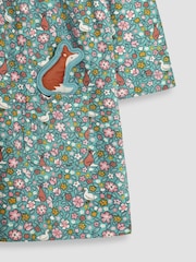 JoJo Maman Bébé Duck Egg Duck & Fox Floral Button Front Dress - Image 3 of 3
