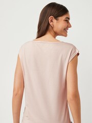 Calvin Klein Pink Wide Neck T-Shirt - Image 4 of 6