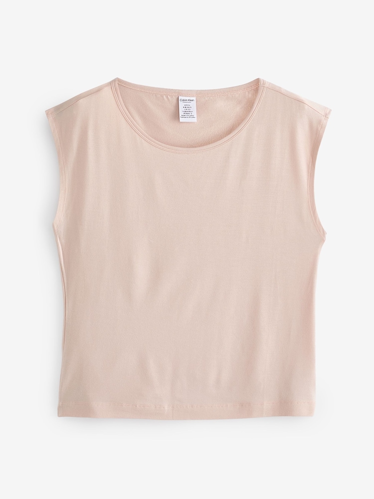 Calvin Klein Pink Wide Neck T-Shirt - Image 6 of 6