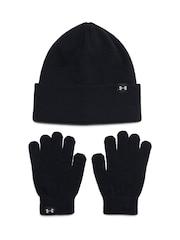 أسود - Under Armour Kid's Beanie and Gloves Set - صورة 1 من 2