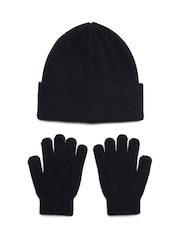 أسود - Under Armour Kid's Beanie and Gloves Set - صورة 2 من 2