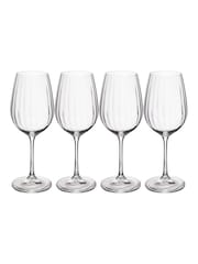 Mikasa Set of 4 Clear Treviso Crystal White Wine Ribbed Glass - Image 3 of 5