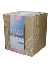 Mikasa Set of 4 Clear Treviso Crystal White Wine Ribbed Glass - Image 4 of 5