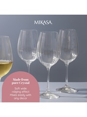 Mikasa Set of 4 Clear Treviso Crystal White Wine Ribbed Glass - Image 5 of 5