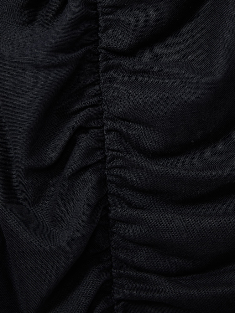 Reiss Charcoal Allie Ruched Jersey Mini Dress - Image 6 of 6