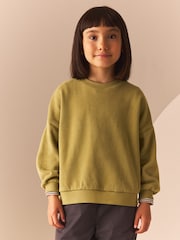 Green Oversized Cosy Rib Sweatshirt (3-16yrs) - Image 1 of 8