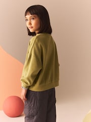 Green Oversized Cosy Rib Sweatshirt (3-16yrs) - Image 4 of 8