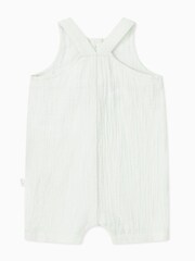 MORI Green Organic Cotton Muslin Summer Button Front Romper - Image 2 of 2