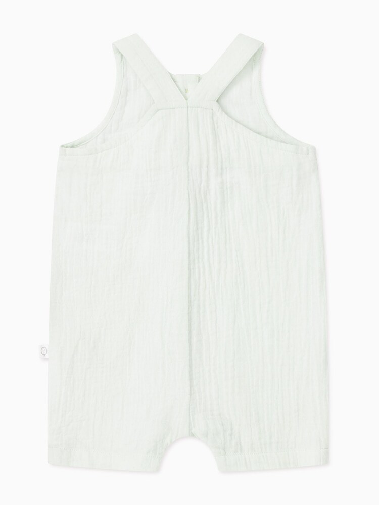 MORI Green Organic Cotton Muslin Summer Button Front Romper - Image 2 of 2