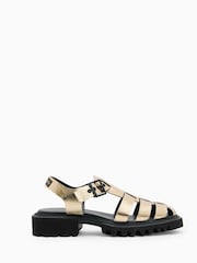AllSaints Gold Nessa Sandals - Image 3 of 7