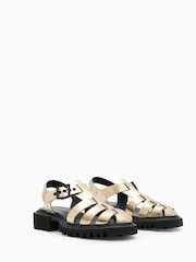 AllSaints Gold Nessa Sandals - Image 4 of 7