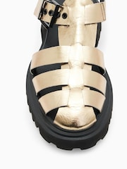 AllSaints Gold Nessa Sandals - Image 6 of 7