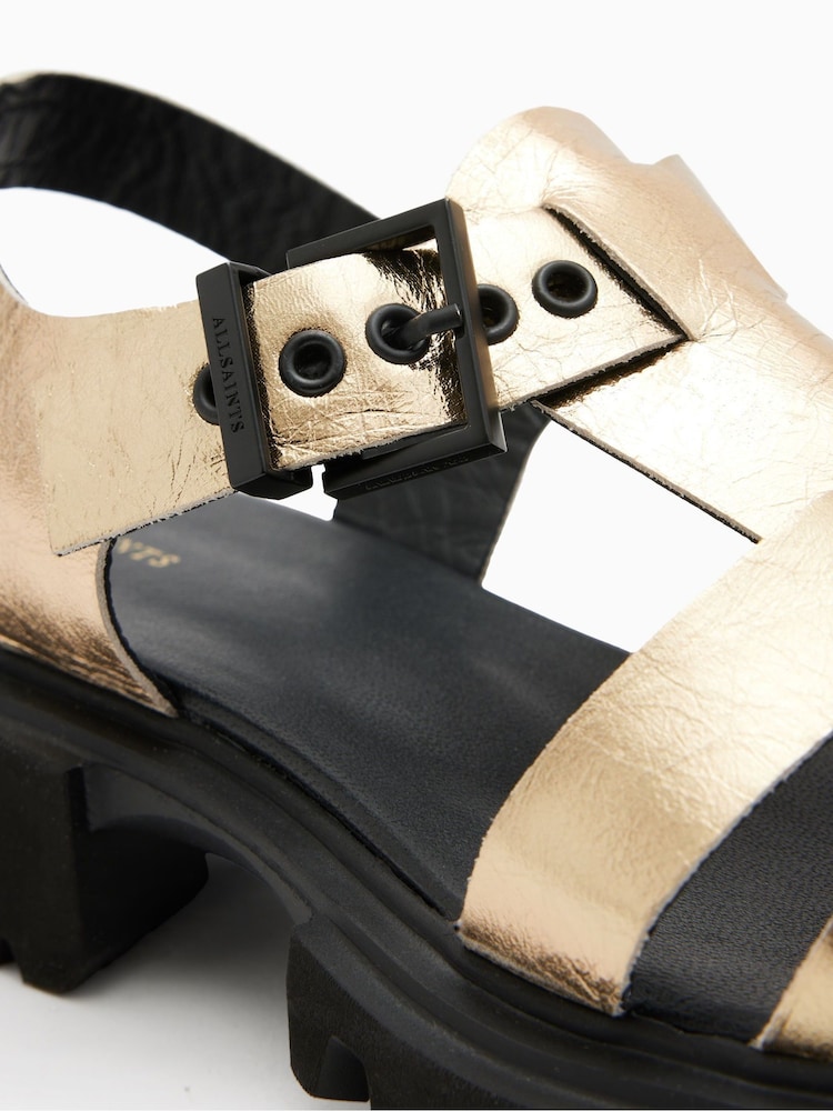 AllSaints Gold Nessa Sandals - Image 7 of 7 AllSaints Gold Nessa Sandals - Image 7 of 7