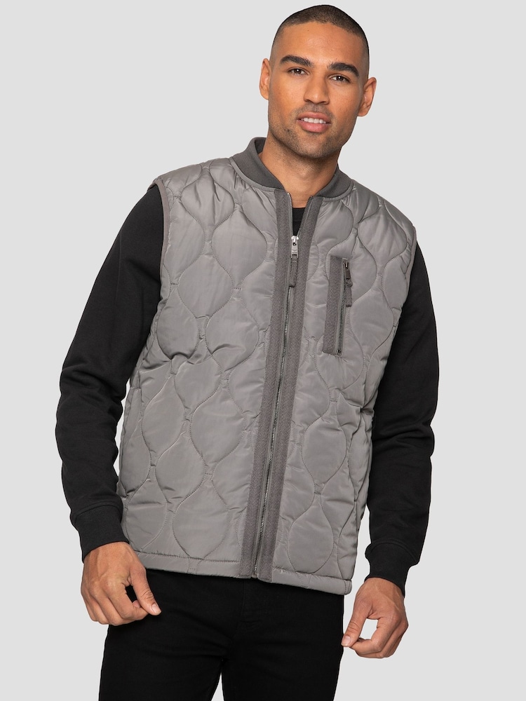 Threadbare Grey Lightweight Quilted Gilet - Image 1 of 4