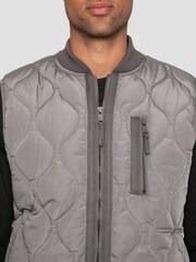 Threadbare Grey Lightweight Quilted Gilet - Image 4 of 4