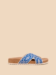 White Stuff Blue Poppy Footbed Sandals - Image 1 of 4