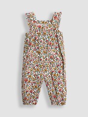 JoJo Maman Bébé Mustard Yellow Autumn Floral Cord Dungarees & Top Set - Image 2 of 6
