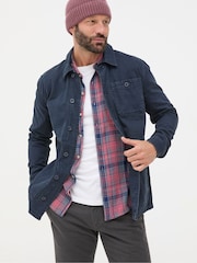 FatFace Navy Blue Canvas Worker Jacket - Image 1 of 6
