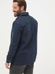 FatFace Navy Blue Canvas Worker Jacket - Image 2 of 6