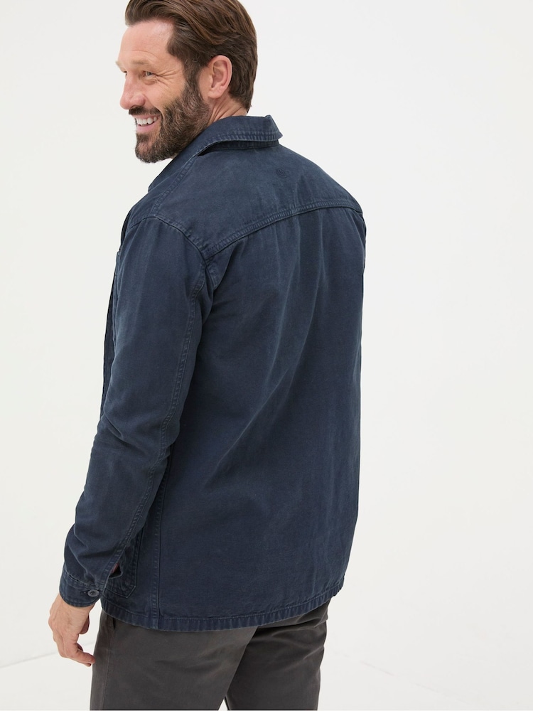 FatFace Navy Blue Canvas Worker Jacket - Image 2 of 6
