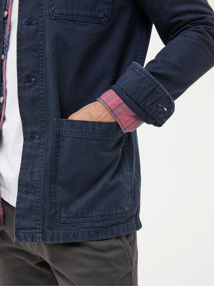 FatFace Navy Blue Canvas Worker Jacket - Image 5 of 6