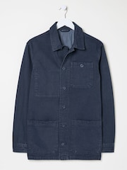 FatFace Navy Blue Canvas Worker Jacket - Image 6 of 6