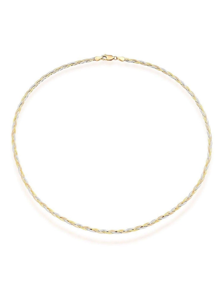Beaverbrooks 9ct Gold Plait Necklace - Image 1 of 3