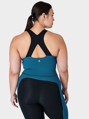 Sweaty Betty Black Beet Pink Reef Teal Power Racerback Bra Tank - Image 2 of 8