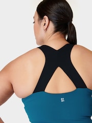 Sweaty Betty Black Beet Pink Reef Teal Power Racerback Bra Tank - Image 5 of 8