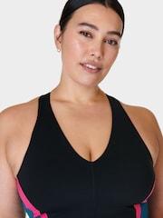 Sweaty Betty Black Beet Pink Reef Teal Power Racerback Bra Tank - Image 6 of 8