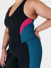 Sweaty Betty Black Beet Pink Reef Teal Power Racerback Bra Tank - Image 7 of 8