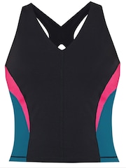 Sweaty Betty Black Beet Pink Reef Teal Power Racerback Bra Tank - Image 8 of 8