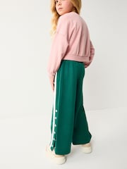 Green Wide Leg Popper Joggers (3-16yrs) - Image 3 of 7