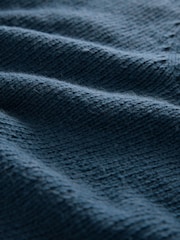 Dark Blue Seam Detail V-Neck Knitted Jumper - Image 7 of 7