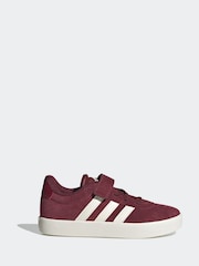adidas Burgundy/White Kids VL Court 3.0 Trainers - Image 1 of 9